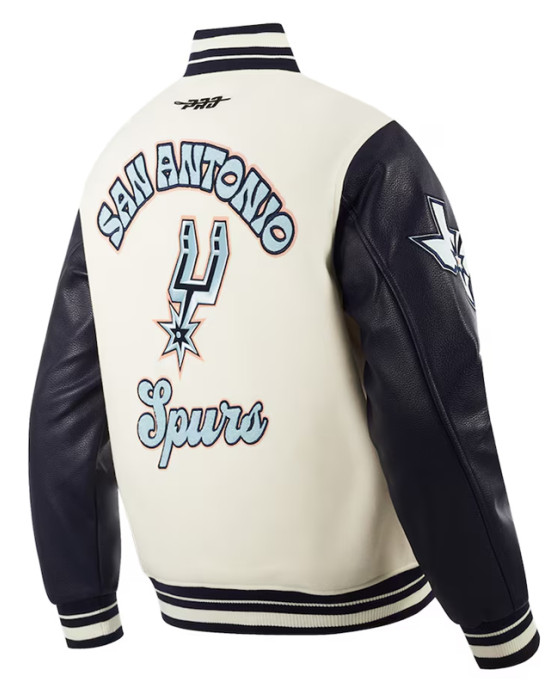 San Antonio Spurs 2024/25 City Edition Chenille Cream Varsity Jacket San Antonio Spurs 2024/25 City Edition Chenille Cream Varsity Jacket