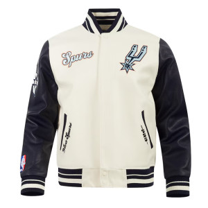 San Antonio Spurs 2024/25 City Edition Chenille Cream Varsity Jacket