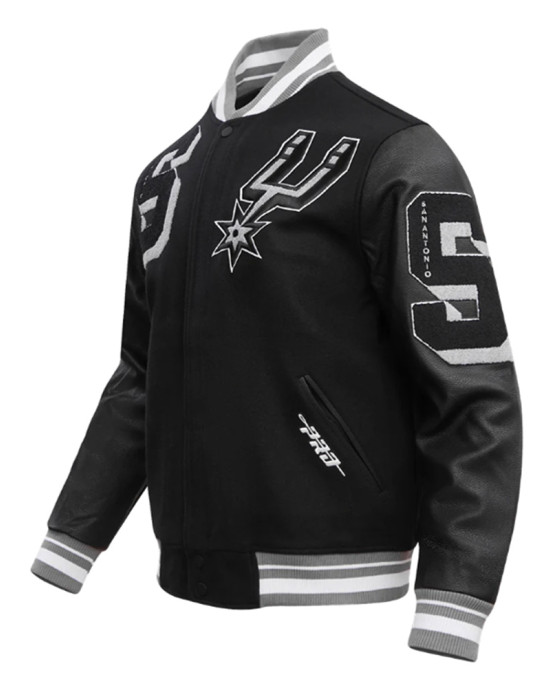 San Antonio Spurs Mashup Classic Rib Varsity Jacket San Antonio Spurs Mashup Classic Rib Varsity Jacket