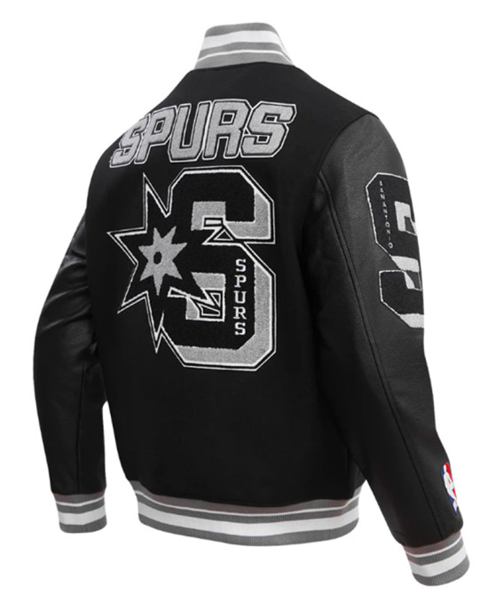 San Antonio Spurs Mashup Classic Rib Varsity Jacket San Antonio Spurs Mashup Classic Rib Varsity Jacket