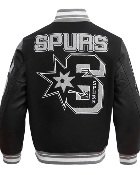 San Antonio Spurs Mashup Classic Rib Varsity Jacket San Antonio Spurs Mashup Classic Rib Varsity Jacket