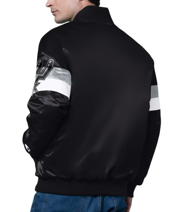 San Antonio Spurs Triple Option Varsity Satin Jacket