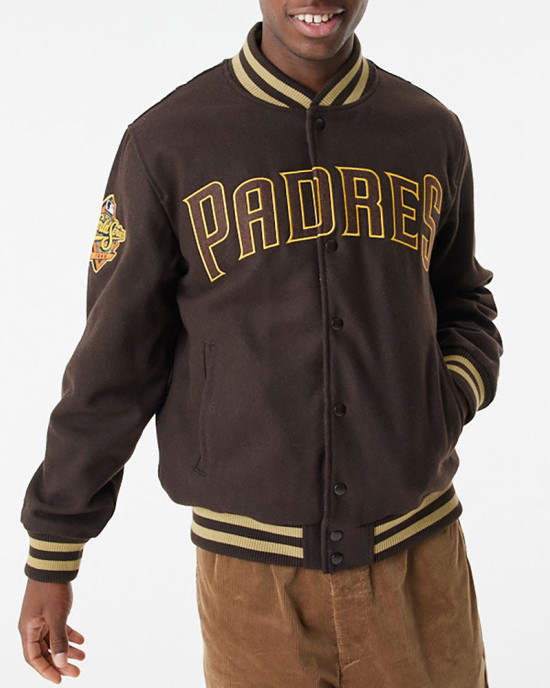 San Diego Padres Brown Wool Varsity Jacket San Diego Padres Brown Wool Varsity Jacket