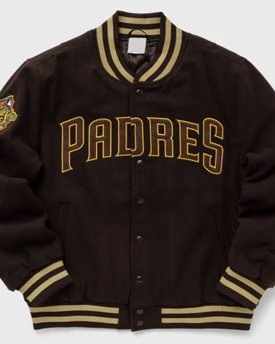 San Diego Padres Brown Wool Varsity Jacket San Diego Padres Brown Wool Varsity Jacket