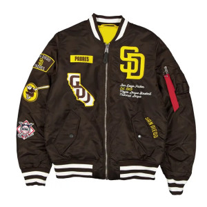 San Diego Padres Full-Zip Brown Bomber Jacket