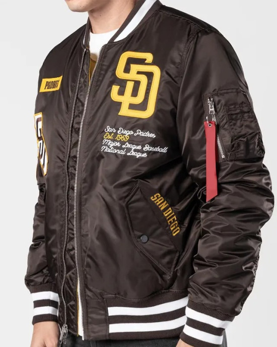 San Diego Padres Full-Zip Brown Bomber Jacket