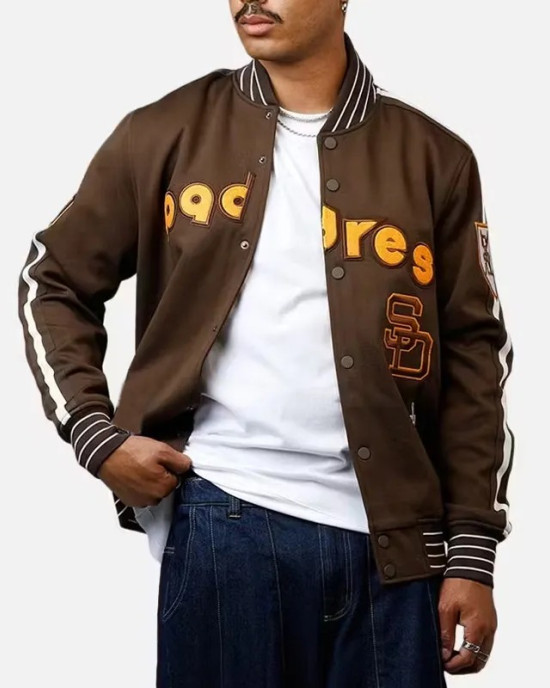 San Diego Padres Logo Game Day Brown Jacket