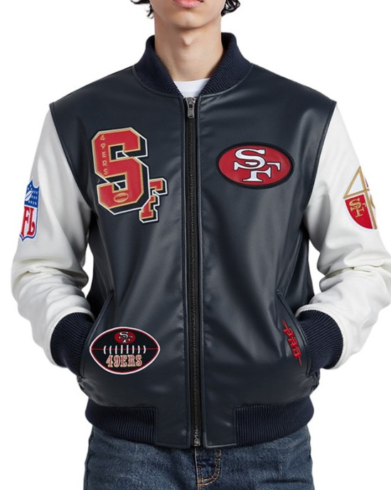 San Francisco 49ers Best Of Men's Leather Varsity Jacket