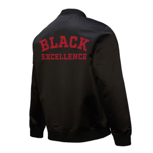 San Francisco 49ers Excellence Black Full-Zip Unisex Satin Jacket