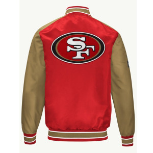 San Francisco 49ers Scarlet and Gold Varsity Satin Jacket