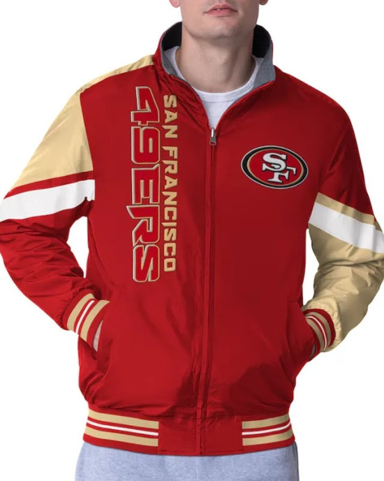 San Francisco 49ers Strong Arm Scarlet Full-Zip Jacket San Francisco 49ers Strong Arm Scarlet Full-Zip Jacket