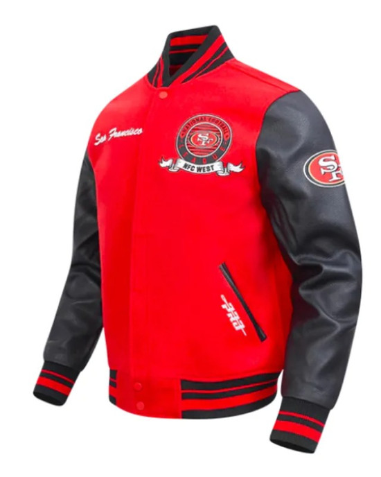 San Francisco 49ers Team Badge Classic Rib Varsity Jacket
