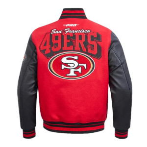 San Francisco 49ers Team Badge Classic Rib Varsity Jacket