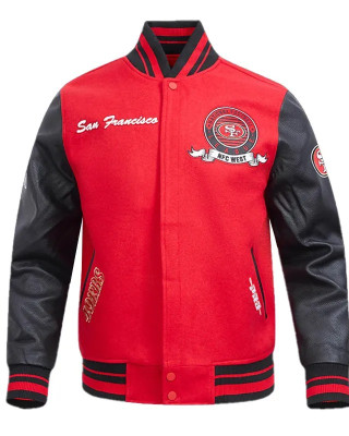 San Francisco 49ers Team Badge Classic Rib Varsity Jacket