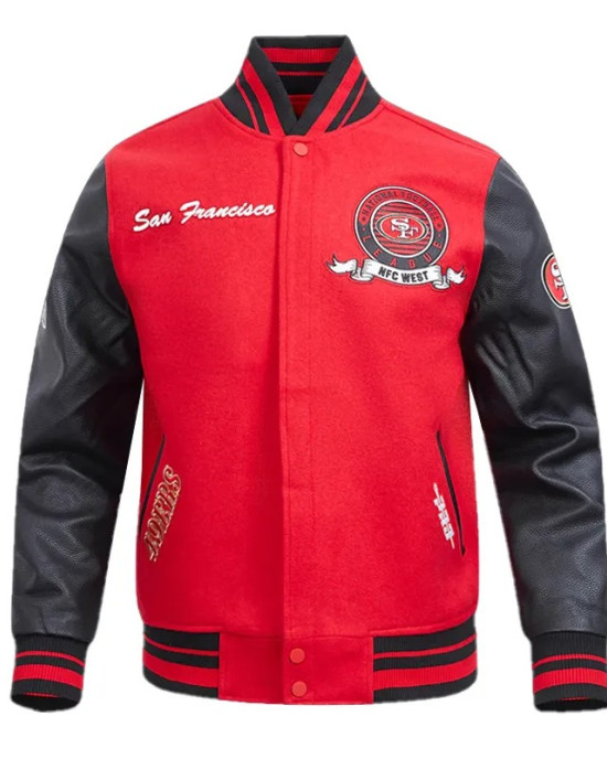 San Francisco 49ers Team Badge Classic Rib Varsity Jacket