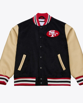 San Francisco 49ers Team Traditions Varsity Wool/Leather Jacket