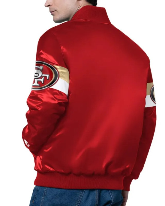 San Francisco 49ers Triple Option Varsity Satin Jacket