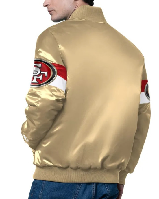 San Francisco 49ers Triple Option Varsity Satin Jacket