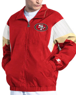 San Francisco 49ers Yard Line Scarlet Full-Zip Jacket