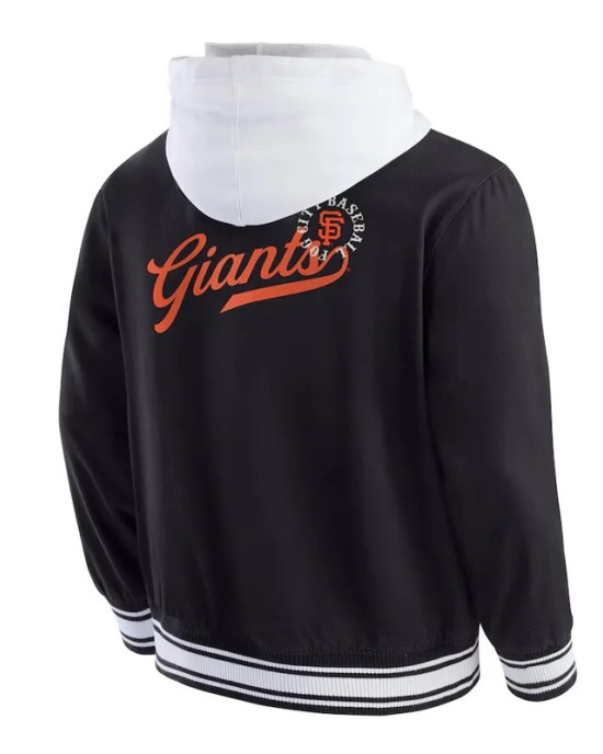 San Francisco Giants Black Cotton Hooded Jacket San Francisco Giants Black Cotton Hooded Jacket