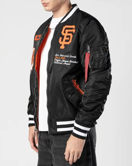 San Francisco Giants Full-Zip Black Bomber Jacket