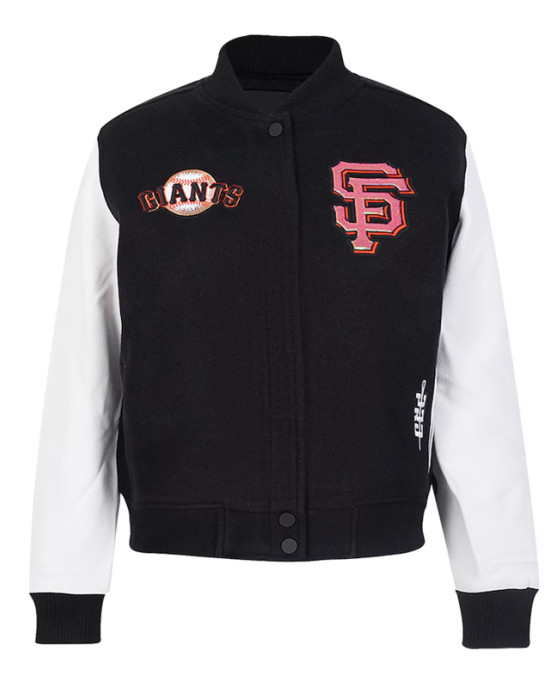 San Francisco Giants Game Day Classics Black Varsity Wool/Leather Jacket