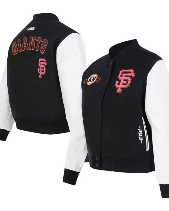 San Francisco Giants Game Day Classics Black Varsity Wool/Leather Jacket