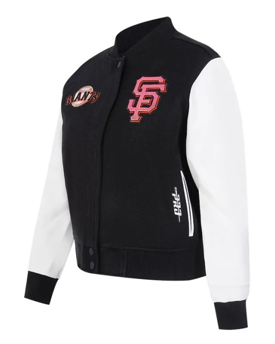 San Francisco Giants Game Day Classics Black Varsity Wool/Leather Jacket
