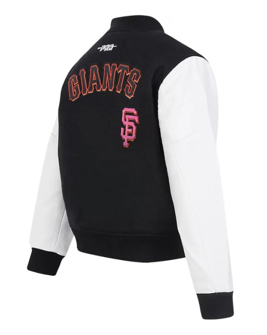San Francisco Giants Game Day Classics Black Varsity Wool/Leather Jacket