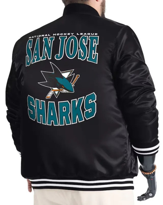 San Jose Sharks Adaptive Bold Logo Varsity Satin Jacket