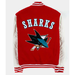 San Jose Sharks Red and White Varsity Jacket