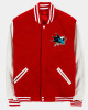 San Jose Sharks Red and White Varsity Jacket San Jose Sharks Red and White Varsity Jacket