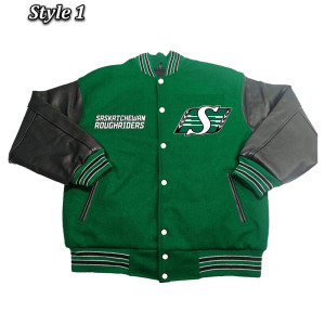 Saskatchewan Roughriders Varsity Wool and Leather Jacket