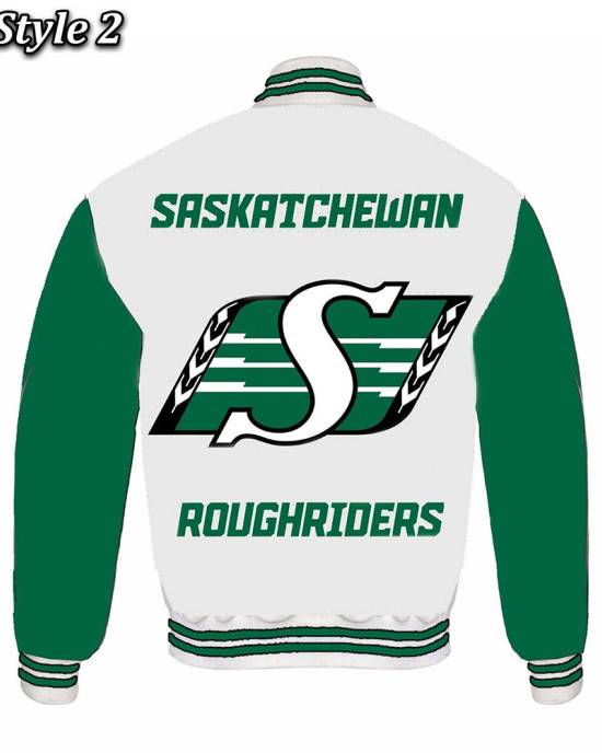 Saskatchewan Roughriders Varsity Wool and Leather Jacket