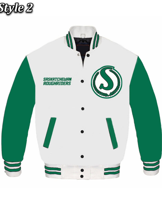 Saskatchewan Roughriders Varsity Wool and Leather Jacket