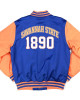 Savannah State University Blue and Orange Baseball Jacket Savannah State University Blue and Orange Baseball Jacket