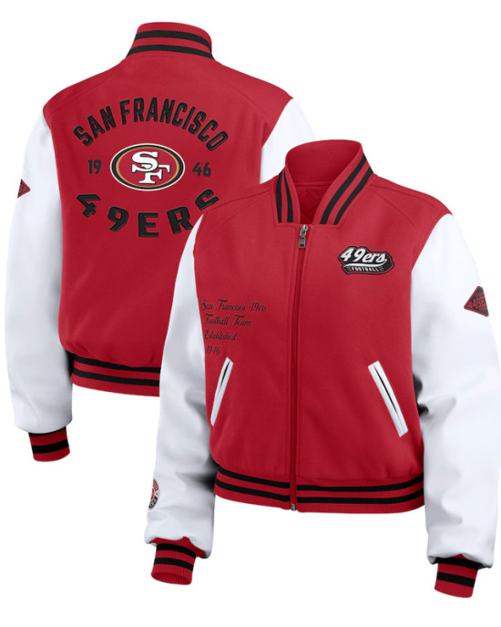 Scarlet/White San Francisco 49ers Varsity Full-Zip Jacket Scarlet/White San Francisco 49ers Varsity Full-Zip Jacket