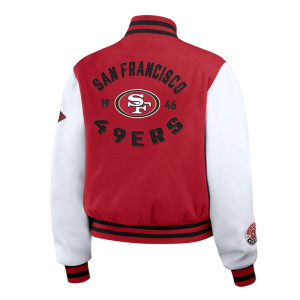 Scarlet/White San Francisco 49ers Varsity Full-Zip Jacket