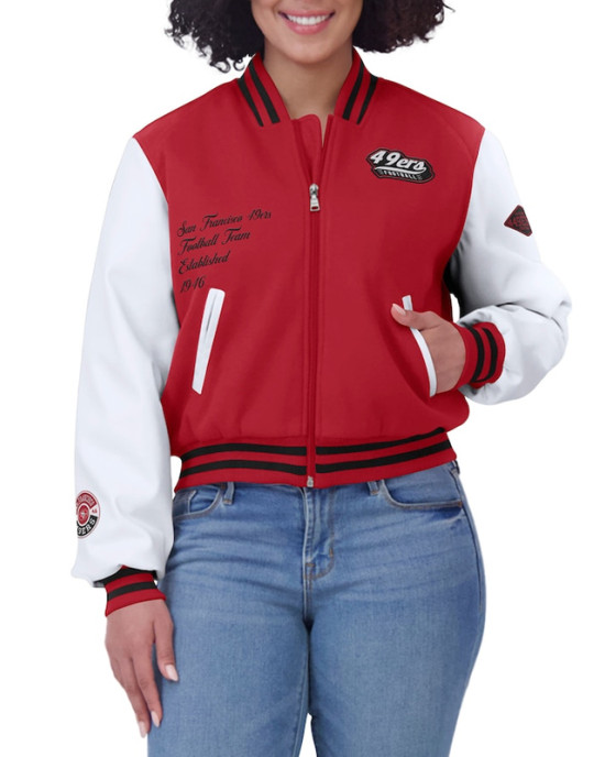 Scarlet/White San Francisco 49ers Varsity Full-Zip Jacket Scarlet/White San Francisco 49ers Varsity Full-Zip Jacket