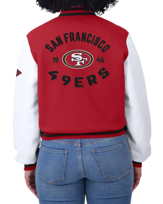 Scarlet/White San Francisco 49ers Varsity Full-Zip Jacket Scarlet/White San Francisco 49ers Varsity Full-Zip Jacket