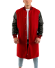 Scarlet Wool Body & Black Leather Sleeves Letterman Coat Scarlet Wool Body & Black Leather Sleeves Letterman Coat