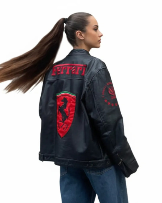 Schumacher Ferrari Black & Red Leather Jacket Schumacher Ferrari Black & Red Leather Jacket