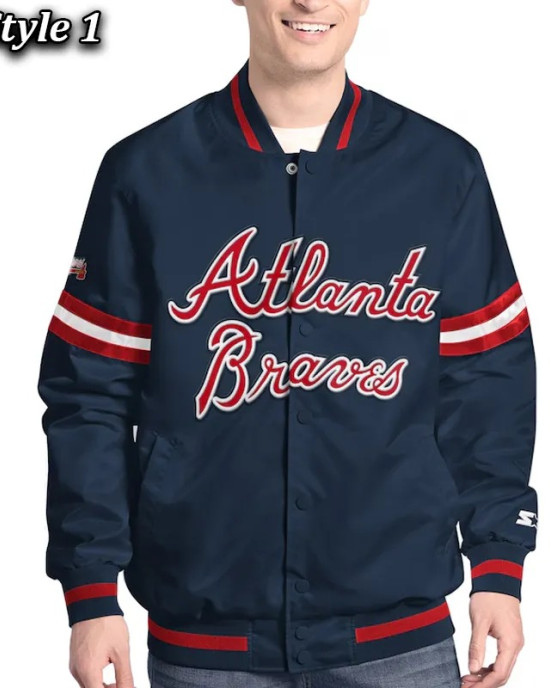 Scout Atlanta Braves Varsity Satin Jacket Scout Atlanta Braves Varsity Satin Jacket
