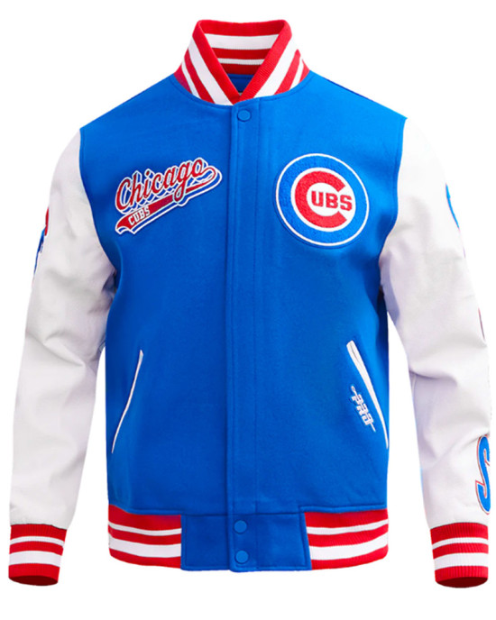 Script Tail Chicago Cubs Classic Rib Varsity Jacket Script Tail Chicago Cubs Classic Rib Varsity Jacket