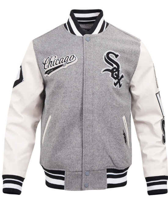 Script Tail Chicago White Sox Classic Rib Varsity Jacket Script Tail Chicago White Sox Classic Rib Varsity Jacket