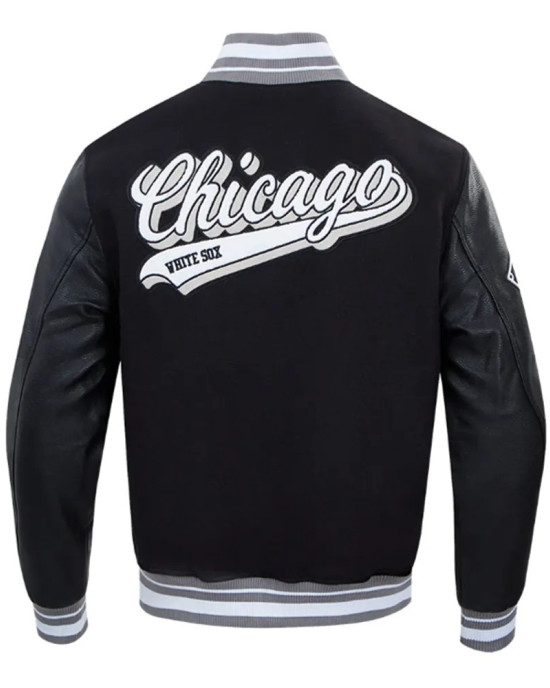 Script Tail Chicago White Sox Classic Rib Varsity Jacket Script Tail Chicago White Sox Classic Rib Varsity Jacket