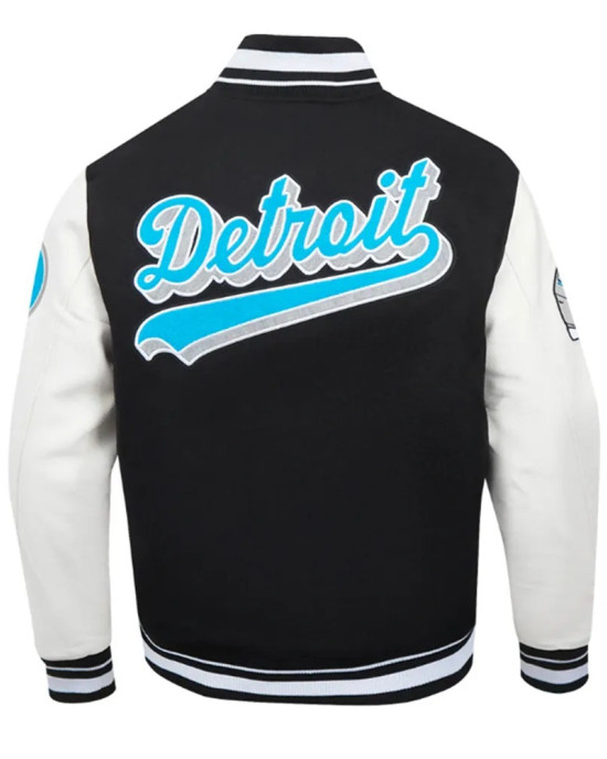 Script Tail Detroit Lions Classic Rib Varsity Jacket Script Tail Detroit Lions Classic Rib Varsity Jacket