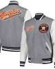 Script Tail Houston Astros Heather Gray and White Varsity Jacket Script Tail Houston Astros Heather Gray and White Varsity Jacket