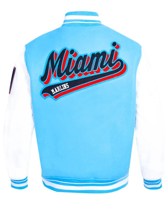 Script Tail Miami Marlins Classic Rib Varsity Jacket Script Tail Miami Marlins Classic Rib Varsity Jacket