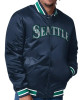 Seattle Mariners Dueling Logos Navy Satin Jacket